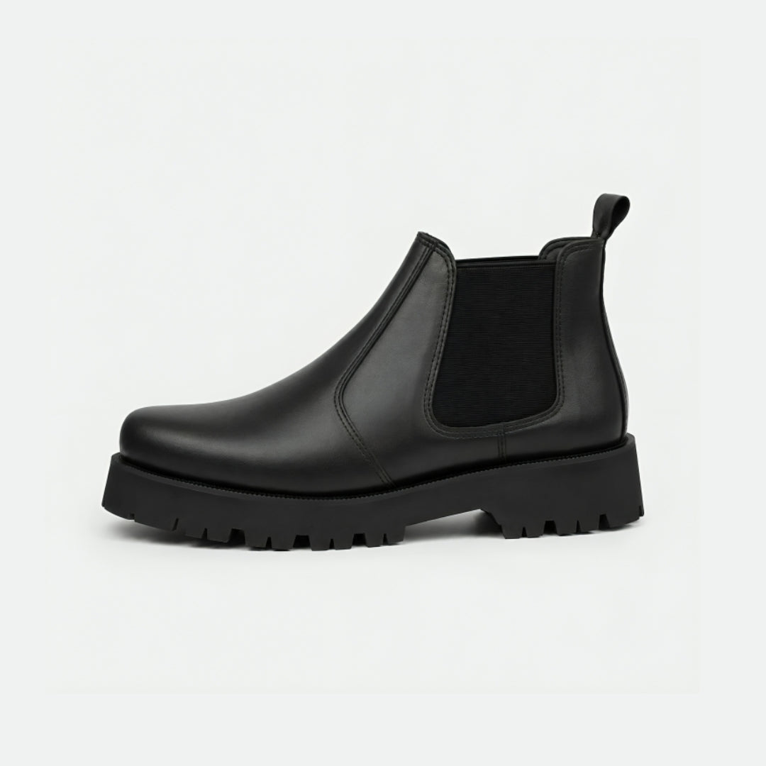 Black Leather Chunky Chelsea Boot 01