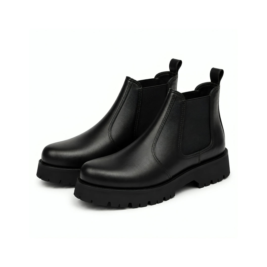 Black Leather Chunky Chelsea Boot 01